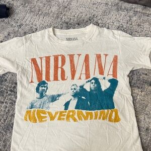 NIRVANA Cream Crop Top with Orange and Yellow Print
